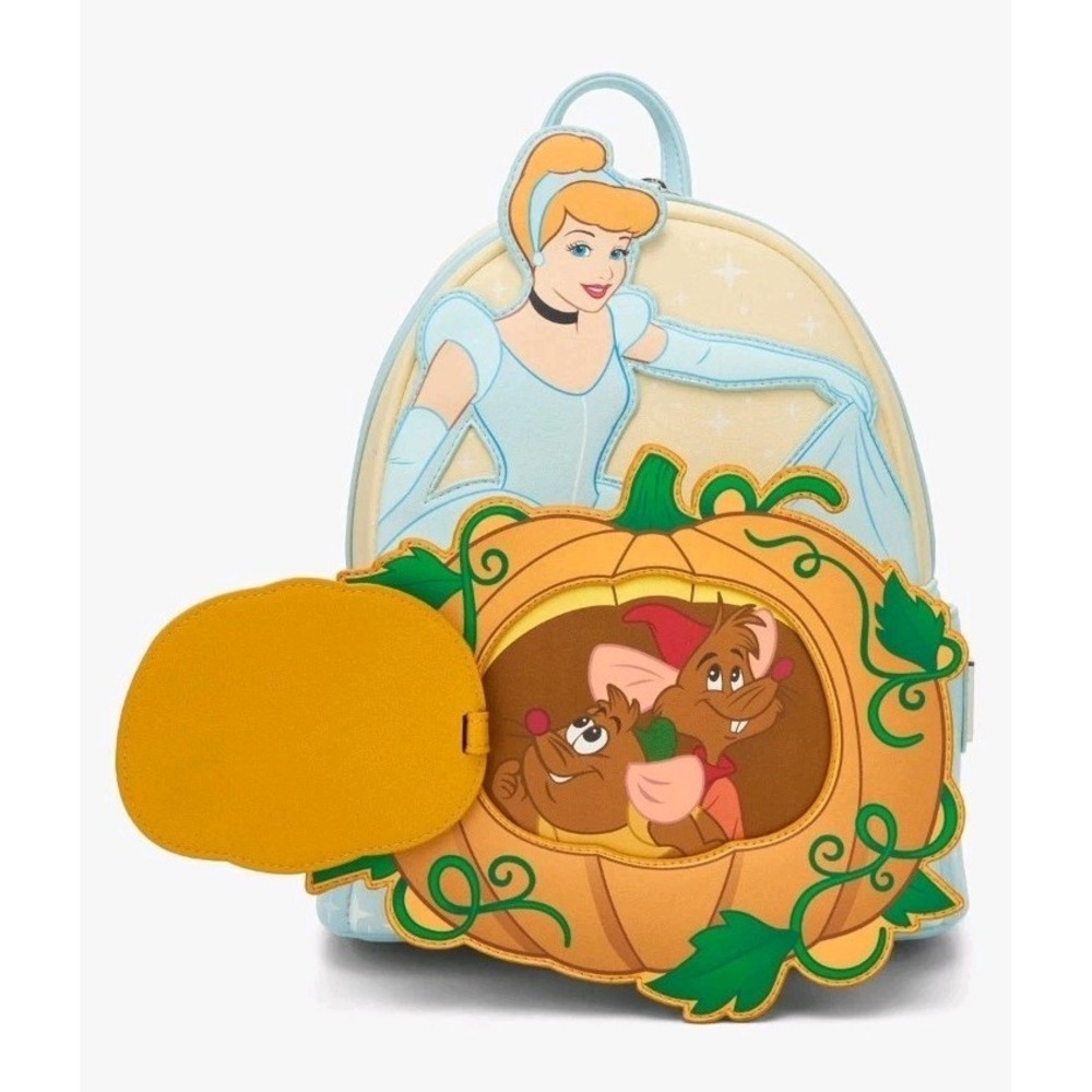 NWT! Loungefly Disney Princess Cinderella ‎ Ballgown Pumpkin Mini Backpack
